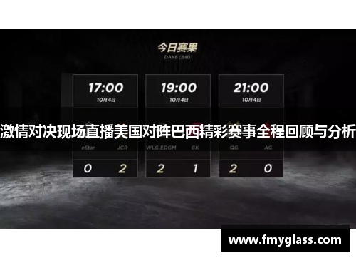 激情对决现场直播美国对阵巴西精彩赛事全程回顾与分析